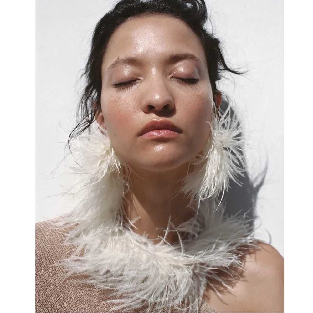 Zara FEATHER EARRINGS